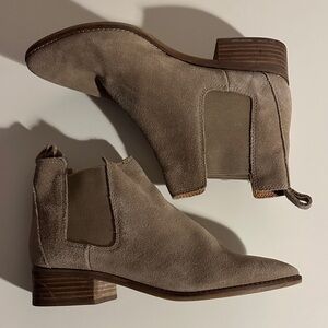 Lucky Brand Taupe Suede Ankle Boots